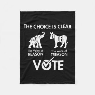 Choice Is Clear The Voice Reason Vote Trump Biden  Fleece Blanket