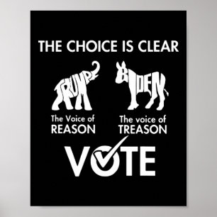 Choice Is Clear The Voice Reason Vote Trump Biden  Poster