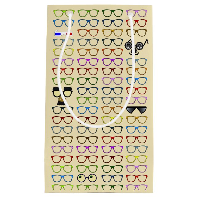 Choices- Whimsical Eyeglasses Pattern Small Gift Bag (Front)