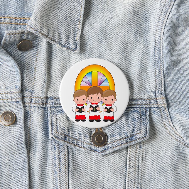 Choir Boys Singing in Church Christian Worship 7.5 Cm Round Badge (Creator Uploaded)