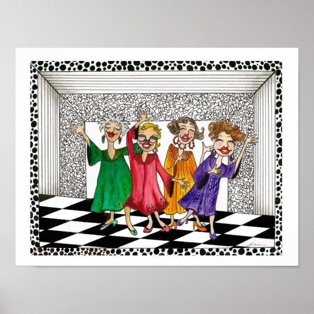 Choir church ladies watercolor painting poster (Front)