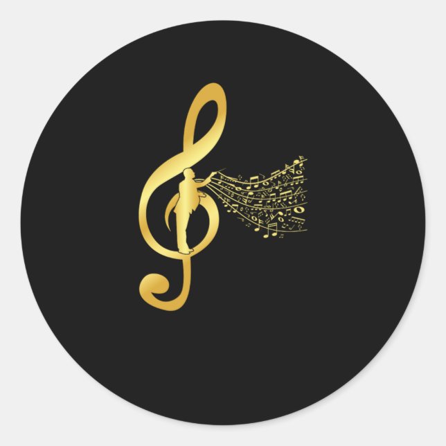 Choir Conductor Clef Notes Choral Music Chorus Gif Classic Round Sticker (Front)