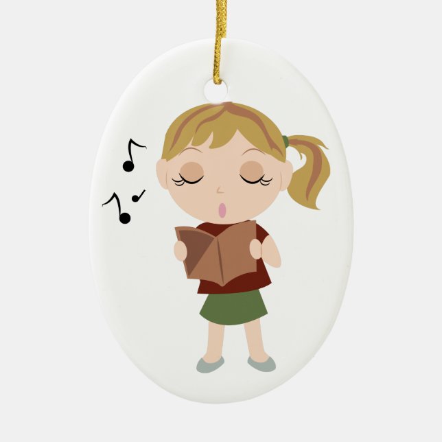 Choir Girl Ceramic Tree Decoration (Front)