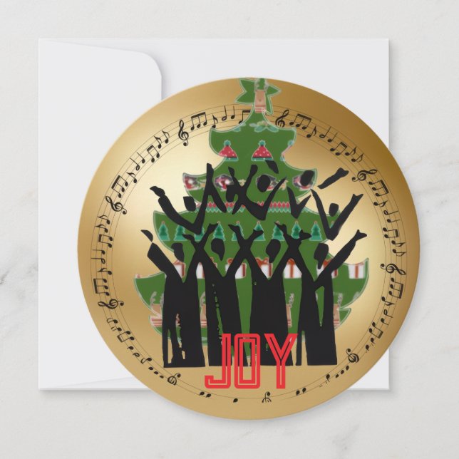 Choir in front of Christmas Tree Holiday Card (Front)