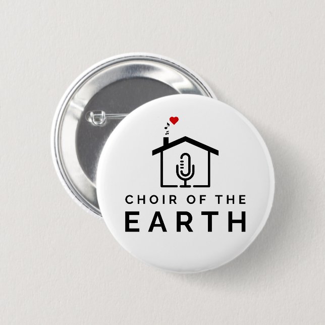 Choir of the Earth logo - white -  6 Cm Round Badge (Front & Back)