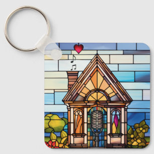 Choir of the Earth Stained Glass Logo Key Ring