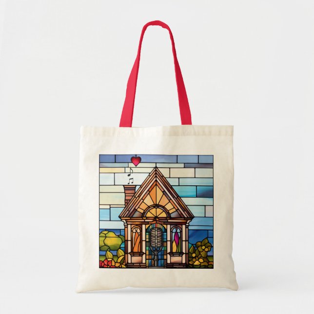 Choir of the Earth stained glass logo little house Tote Bag (Front)