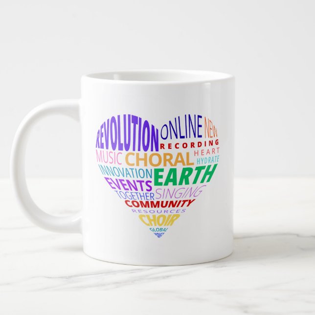 Choir of the Earth Word Cloud Large Coffee Mug (Left)
