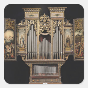 Choir organ with open panels square sticker