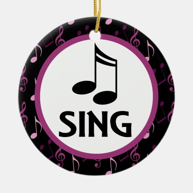 Choir Sing Music Christmas Keepsake Ornament (Front)