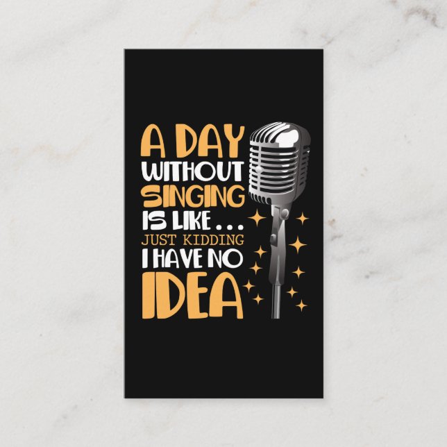 Choir Singer Karaoke Microphone Song Music Lover Business Card (Front)