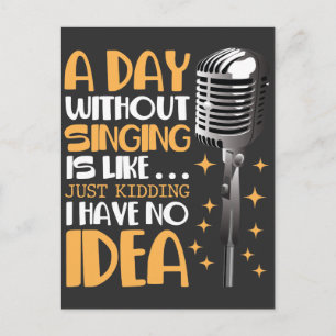Choir Singer Karaoke Microphone Song Music Lover Postcard