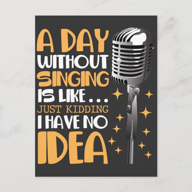 Choir Singer Karaoke Microphone Song Music Lover Postcard (Front)