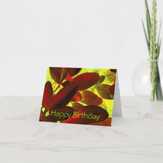 Choisya Autumn 2 'Happy Birthday'  note card (Front)