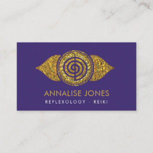 Choku Rei Symbol Symbol in Golden Lotus Business Card