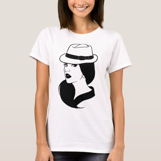 Chola Mexican Latina Girl Womans Face Art T-Shirt (Front)