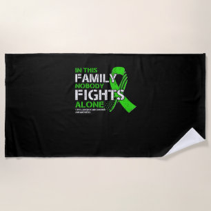 Cholangiocarcinoma Awareness - American Flag Green Beach Towel