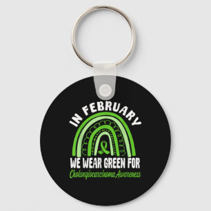 Cholangiocarcinoma Awareness Wear Green Ribbon Key Ring