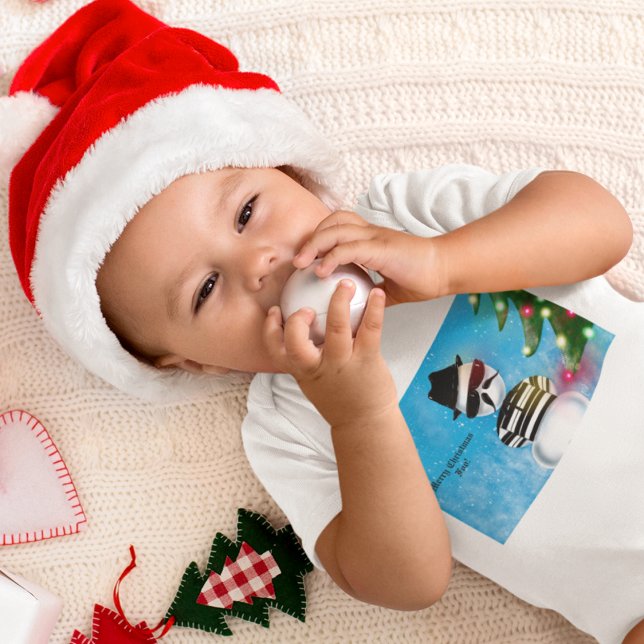 Cholo Snowman Foo Christmas Tree Lights Snow Baby Bodysuit (Creator Uploaded)