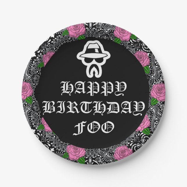 Cholo Theme Party Plates (Front)