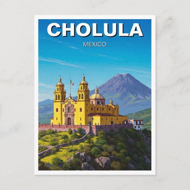 Cholula Mexico Travel Postcard (Front)