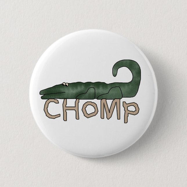 Chomp Alligator 6 Cm Round Badge (Front)