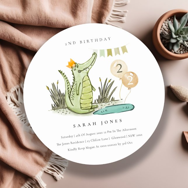 Chomp Alligator in Swamp Any Age Birthday Invite (Creator Uploaded)