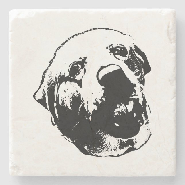 Chomp! But Friendly Stone Coaster (Front)