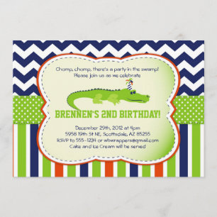 Chomp Chomp!  Alligator-Themed Party Invitations