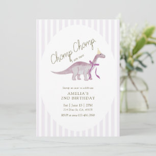 Chomp Chomp I’m Two Dinosaur Birthday Invitation