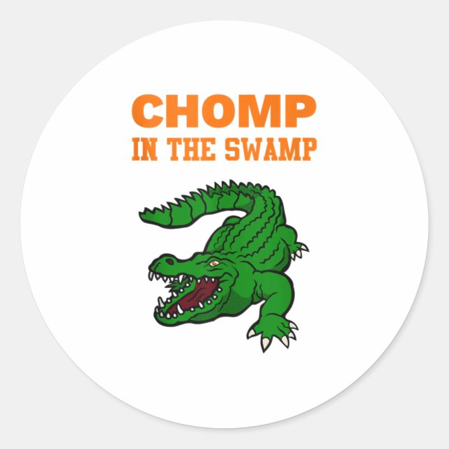 Chomp in the Swamp Gator Tank Top Classic Round Sticker (Front)