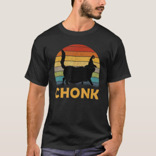 Chonk Black Cat Halloween Broom Broomstick Witchcr T-Shirt