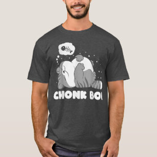Chonk Boi Lazy sleepy Cat Funny meme design  T-Shirt