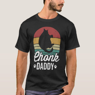 Chonk cat daddy fat cat owner retro sunset eightie T-Shirt
