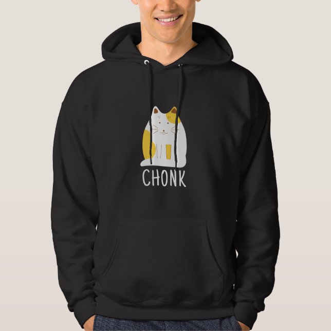 Chonk Cat Funny Scale Meme Hoodie (Front)