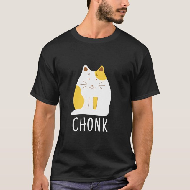 Chonk Cat Funny Scale Meme T-Shirt (Front)