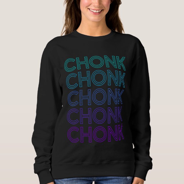 Chonk Cat Meme Retro Sweatshirt (Front)