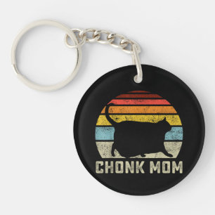 Chonk Cat Mum Scale Meme Funny Retro Style Mummy C Key Ring