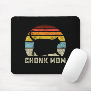 Chonk Cat Mum Scale Meme Funny Retro Style Mummy C Mouse Pad