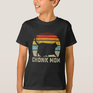 Chonk Cat Mum Scale Meme Funny Retro Style Mummy C T-Shirt