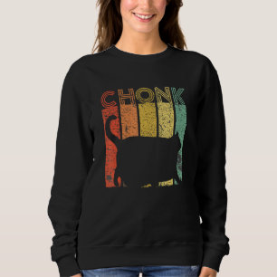 Chonk Cat Scale Meme Funny Retro Style Vintage Cat Sweatshirt