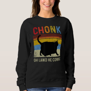 Chonk Cat Scale Meme Funny Retro Style Vintage Cat Sweatshirt