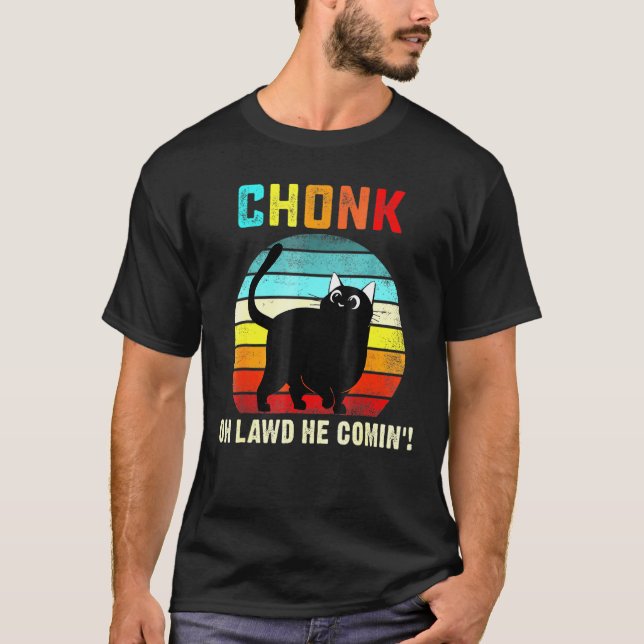 Chonk Cat Scale Meme Retro Cats Memes T-Shirt (Front)