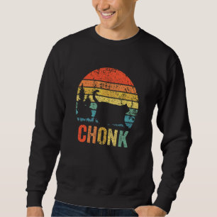 Chonk Cat Scale Meme Retro Style Vintage Cats Mem Sweatshirt