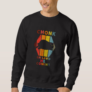 Chonk Cat Scale Meme Retro Style Vintage Cats Meme Sweatshirt