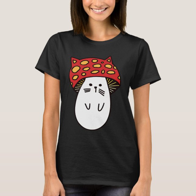 Chonk Kitty Cute Little Mushi Kitty Little Mushroo T-Shirt (Front)
