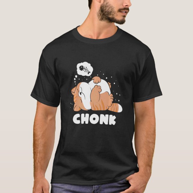Chonk Lazy Cat Does Not Approve  Meme T-Shirt (Front)