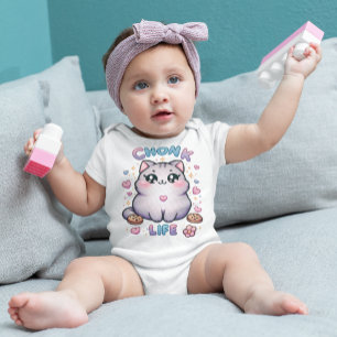 CHONK LIFE CAT - Kawaii Style Cat Design Baby Bodysuit