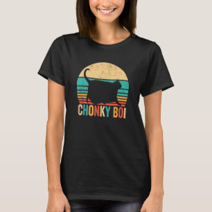 Chonk Meme Cat Chonky Boi Retro Vintage T-Shirt