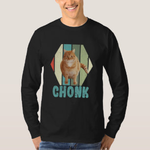 Chonk Retro Fat Cat Memes Vintage Cats Veterinaria T-Shirt